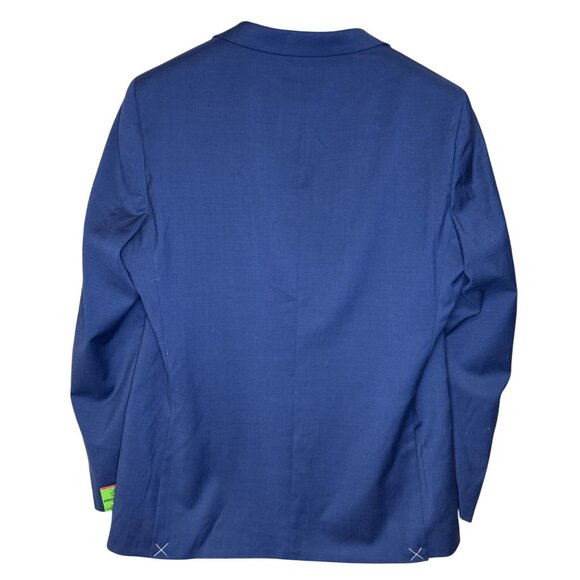 Cricketeer Dallas Men's Blazer Wool Blend Slim Fit Solid Blue Lined 44R NWT - Picture 5 of 13